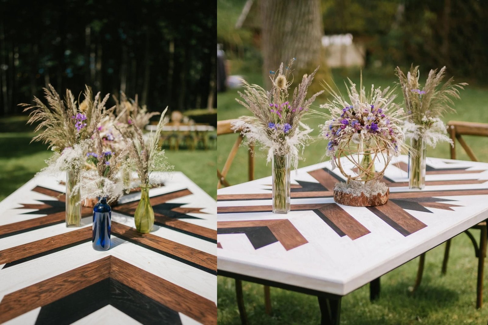 Rankų darbo vestovių stalo papuošimai Rankų darbo vestovių stalo papuošimai